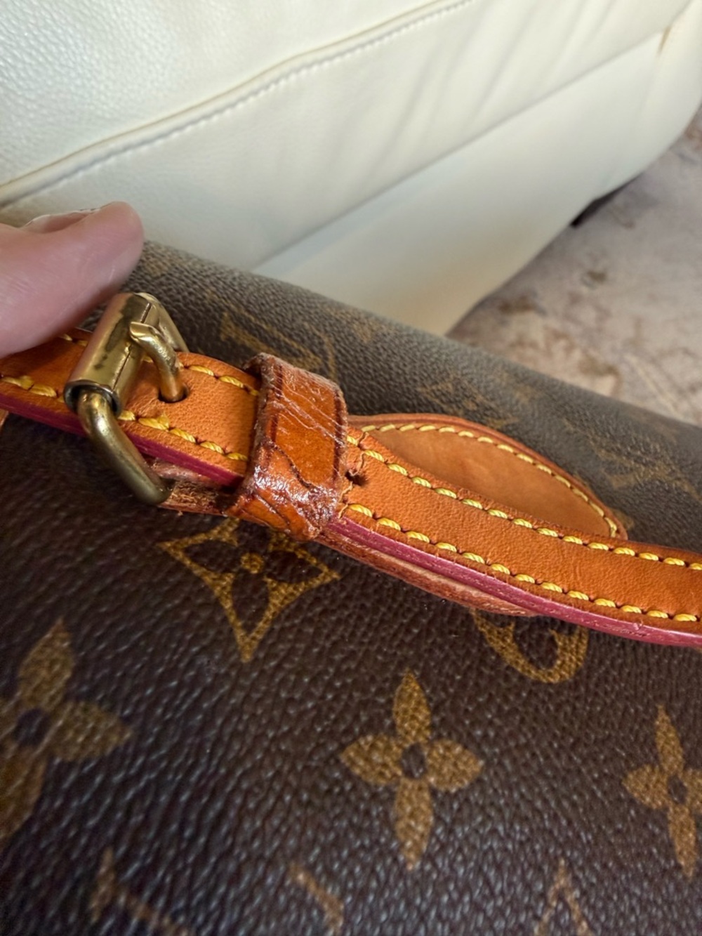 Louis Vuitton Monogram Canvas Bucket Bag - Brown/Tan Leather - Picture 12 of 14